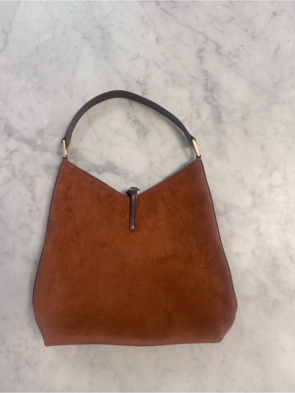 JW PEI Aria Brown Suede Hobo Bag with Gold Hardware - Picture 6 of 11
